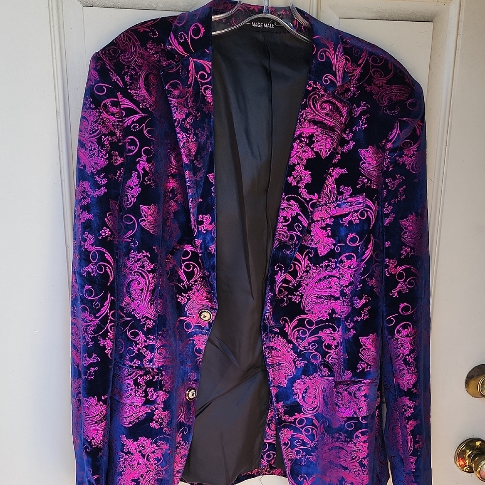 Vibrant Pink and Blue Blazer